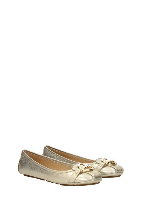 michael kors gold grommet hole flats|Michael Kors gold flats women.